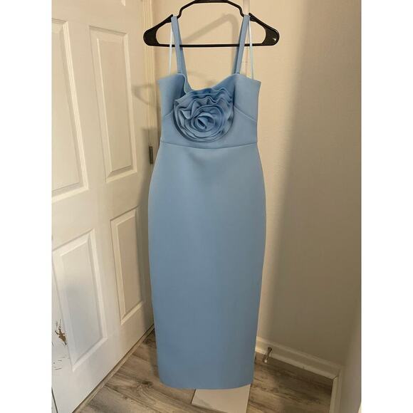 ELIZA J Rose Sleeveless Scuba Gown In Light Blue - Picture 2 of 6